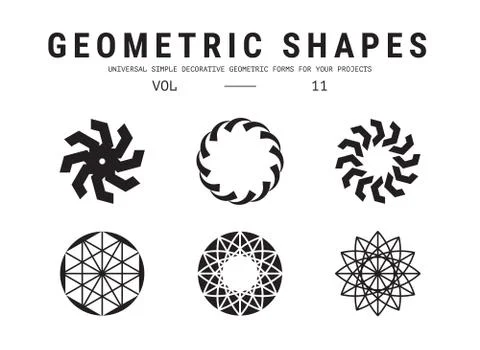 Universal geometric shapes set Stockillustratie