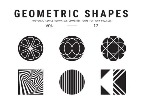 Universal geometric shapes set Stock Illustration