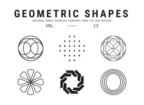 Universal geometric shapes set Stock Illustration