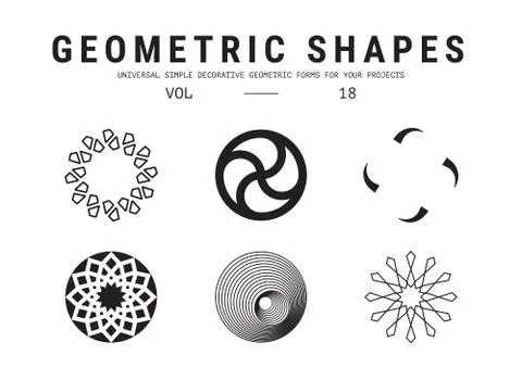 Universal geometric shapes set Stock Illustration