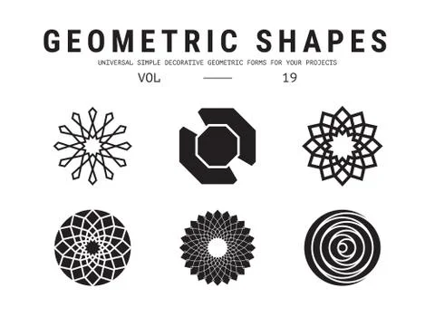 Universal geometric shapes set Stock Illustration