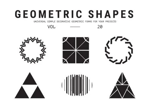 Universal geometric shapes set 스톡 일러스트