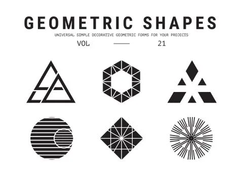 Universal geometric shapes set Stockillustratie