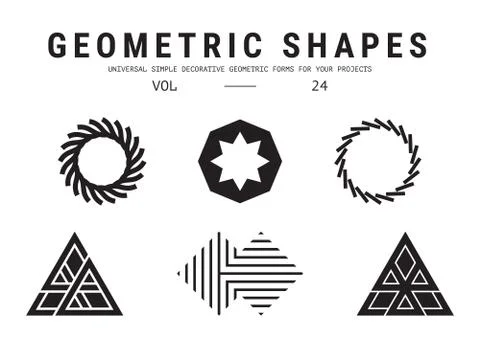 Universal geometric shapes set Stock Illustration