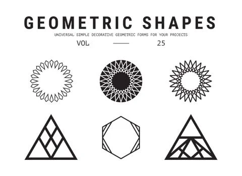 Universal geometric shapes set Stock Illustration