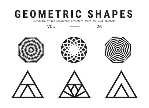Universal geometric shapes set Stock Illustration