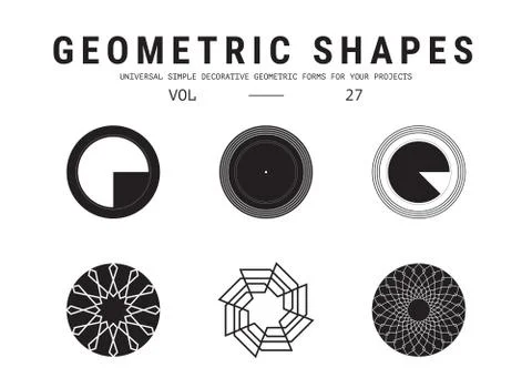 Universal geometric shapes set Stockillustratie