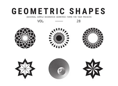 Universal geometric shapes set Stock Illustration