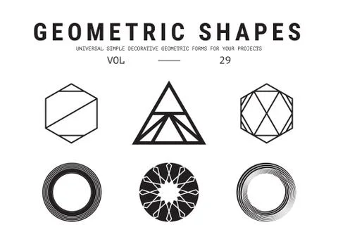 Universal geometric shapes set Stock Illustration