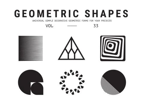 Universal geometric shapes set Stock Illustration