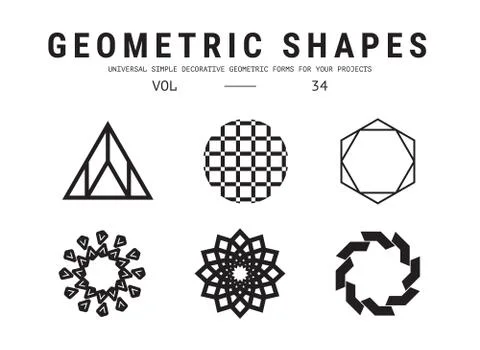 Universal geometric shapes set Stockillustratie