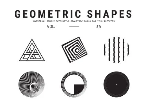 Universal geometric shapes set Stockillustratie
