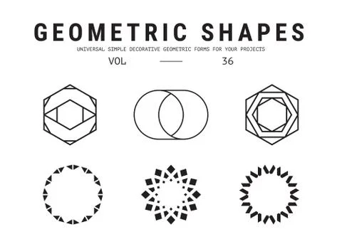 Universal geometric shapes set Stock Illustration