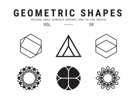 Universal geometric shapes set Stock Illustration