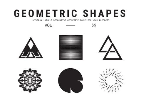 Universal geometric shapes set Stock Illustration