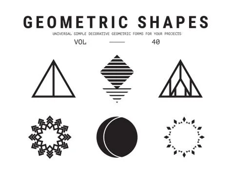 Universal geometric shapes set Stockillustratie