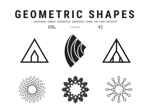 Universal geometric shapes set Stock Illustration