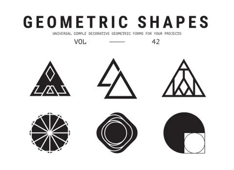 Universal geometric shapes set Stock Illustration
