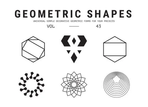 Universal geometric shapes set Stockillustratie
