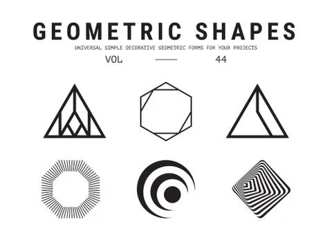 Universal geometric shapes set Stockillustratie