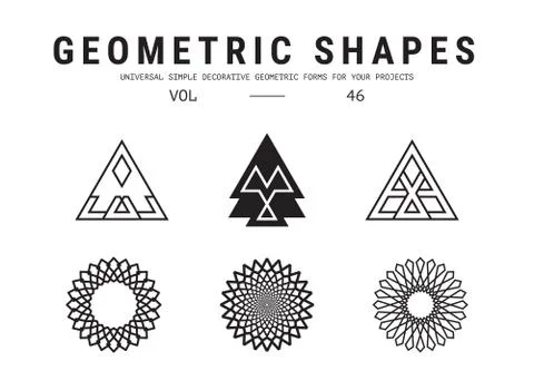 Universal geometric shapes set Illustrazione stock