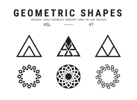 Universal geometric shapes set Stockillustratie