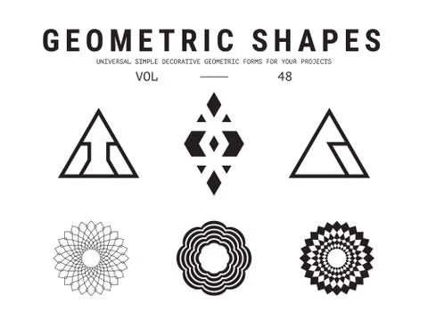 Universal geometric shapes set Stock Illustration