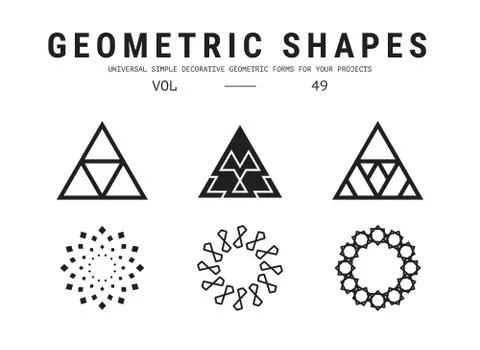 Universal geometric shapes set Stockillustratie