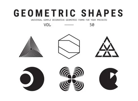 Universal geometric shapes set Stockillustratie