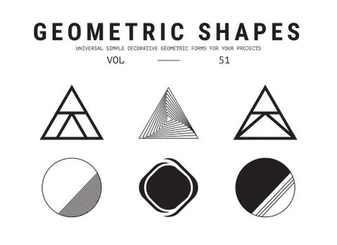 Universal geometric shapes set Stockillustratie