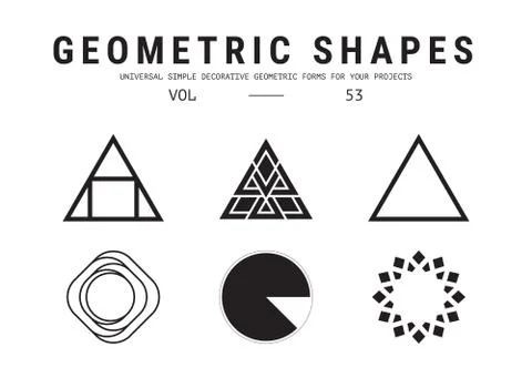 Universal geometric shapes set Stock Illustration