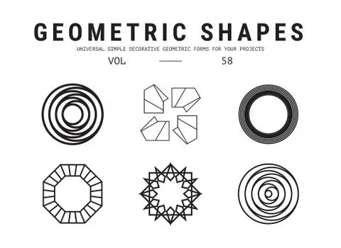 Universal geometric shapes set Stockillustratie
