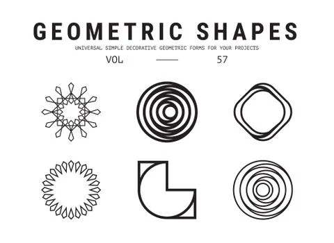 Universal geometric shapes set Stock Illustration
