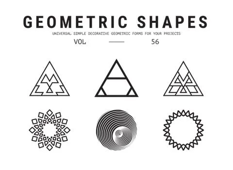 Universal geometric shapes set Stock Illustration