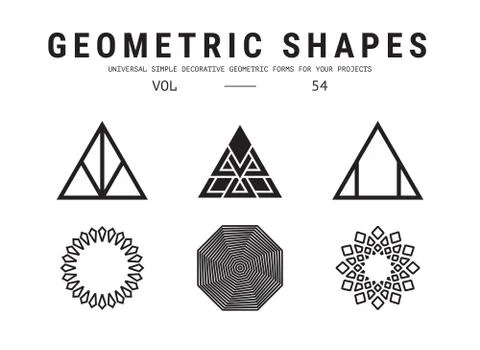 Universal geometric shapes set Stockillustratie