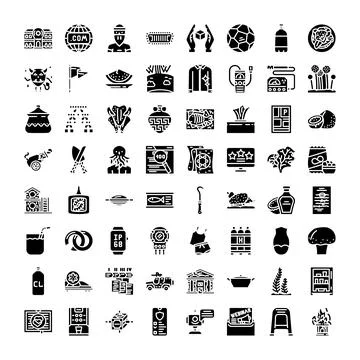 Universal glyph icons set for web design 스톡 일러스트
