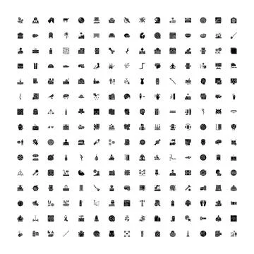 Universal glyph icons set for web design and ui 스톡 일러스트