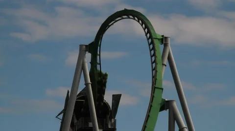 Universal green Roller coaster cu Stock Footage 58996534