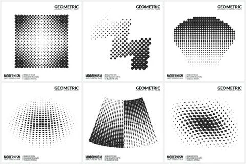 Universal Halftone Geometric Shapes For Design Stock Illustration