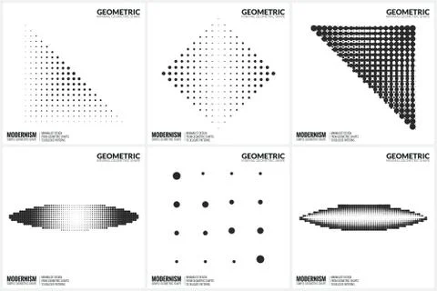 Universal Halftone Geometric Shapes For Design Stock Illustration