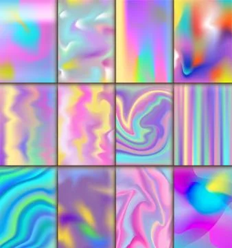 Universal holographic vector blur texture abstract color fills background Stock Illustration