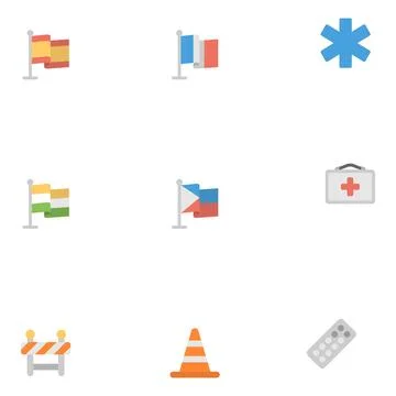 Universal icon set for graphic designer. Stock Illustration