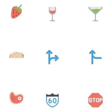 Universal icon set for graphic designers Stock Illustration