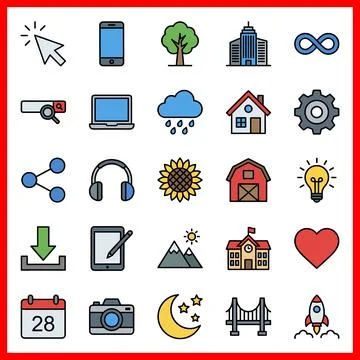 Universal Icon Set for Web and Mobile Applications. Ilustração Stock
