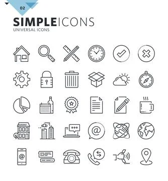 Universal icons Stock Illustration