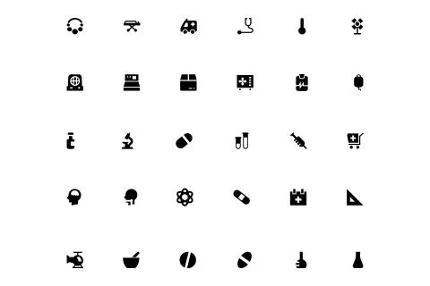 Universal Icons Set Stock Illustration