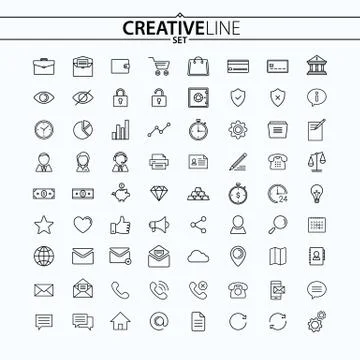 Universal icons set Stock Illustration