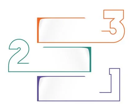 Universal infographic template for projects on white background 3 positions 스톡 일러스트