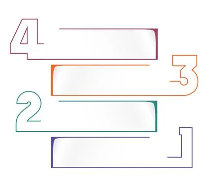 Universal infographic template for projects on white background 4 positions Stock Illustration