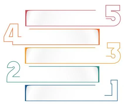 Universal infographic template for projects on white background 5 positions Stock Illustration